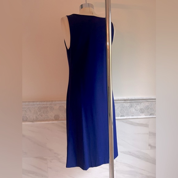 Eileen Fisher Sleeveless Cowl Neck A-Line Jersey Navy Dress Sz S - Picture 7 of 9